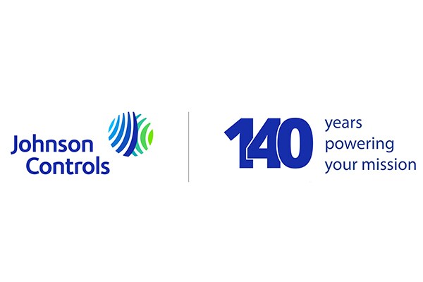 Johnson Controls logo representing 140  years