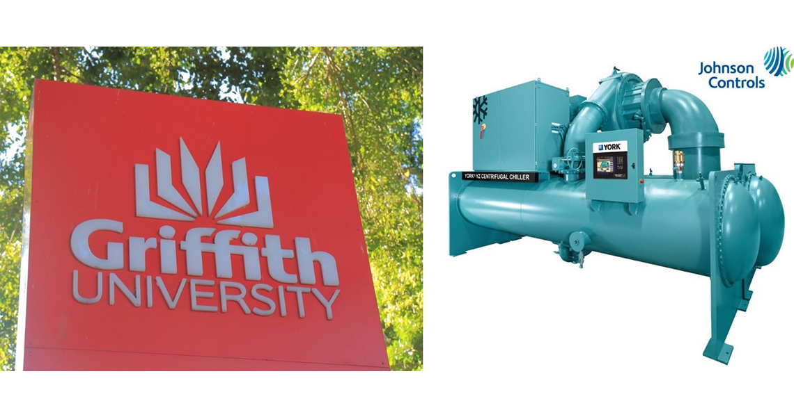 Collage of Griffith University name board and the York Chiller product