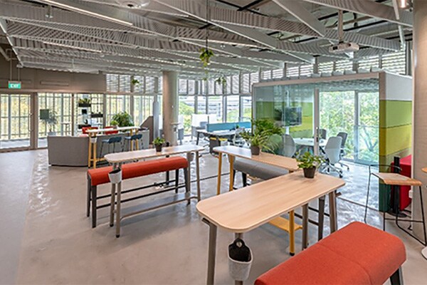 Cover Page of a case study of Steelcase having the view of a furnished office space