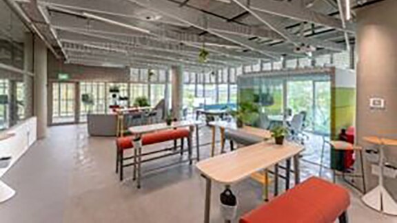 View of a furnished office space