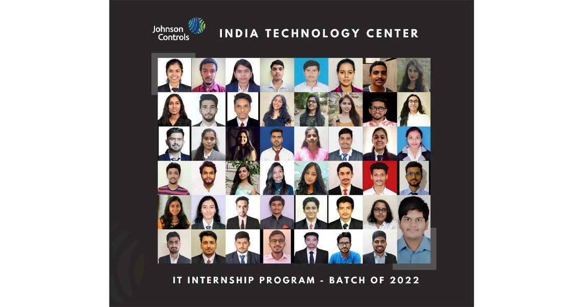 Photos of employees nominated for the IT Internship program sponsored by Johnson Controls India Technology center