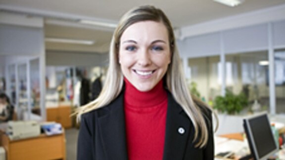 Woman with a smiling face