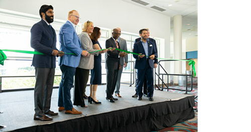 NRG Park and Johnson Controls employees at kick off of the sustainability meet