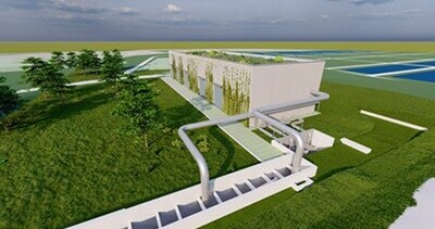 Top view of a Sewage Treatment Plant