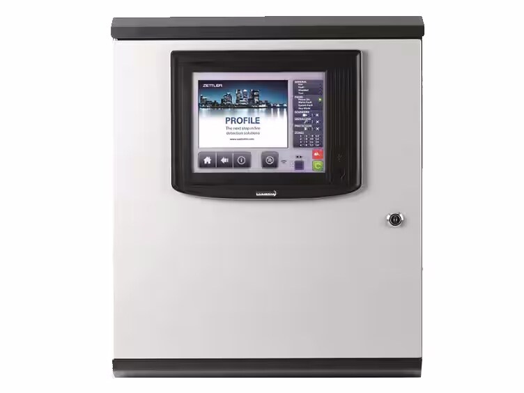 Display of component of Zettler's fire detection and alarm systems