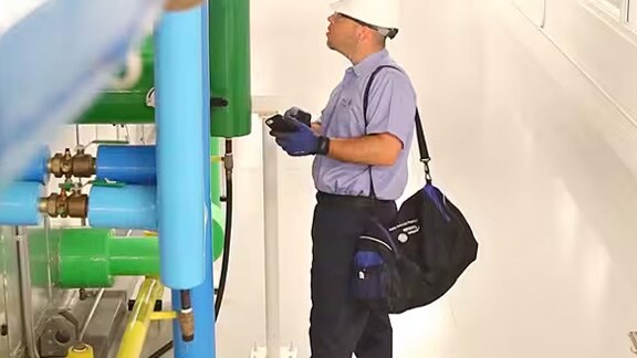 Industrial worker at work on the plant