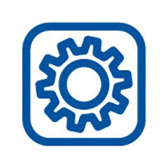Blue gear icon