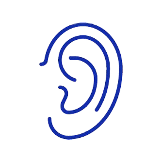 Ear icon in blue