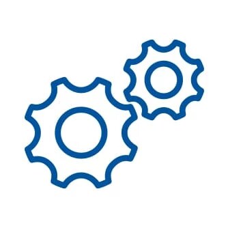 Icon of two blue gears