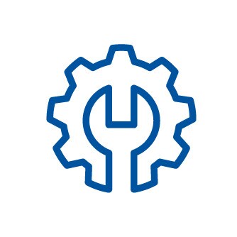 Blue gear icon