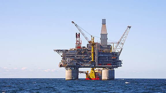 View of Petrochemical plant in middle of the sea