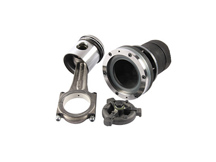 Display of components of an industrial refrigeration compressor