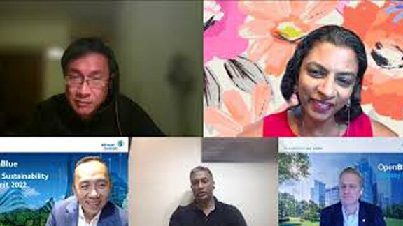 Johnson Controls employees participating in a video conferencing in OpenBlue summit