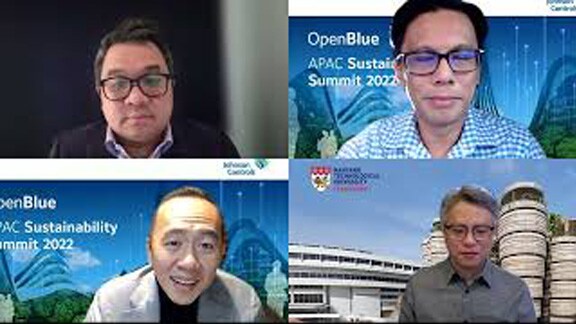 Johnson Controls employees participating in a video conferencing in OpenBlue summit