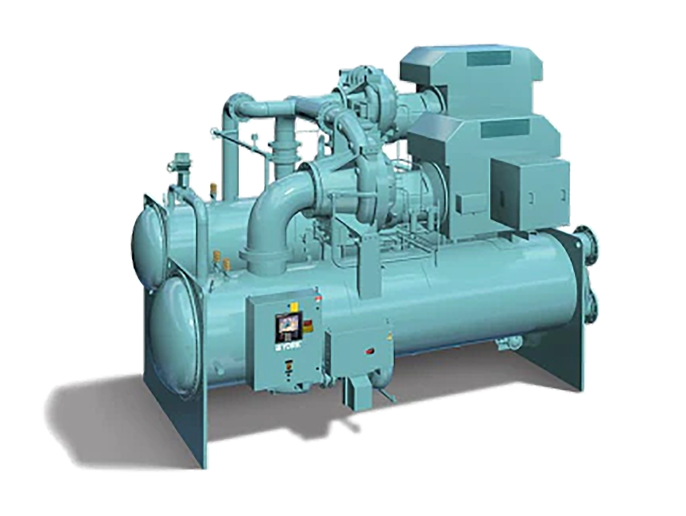 Displays of a YORK CYK Water-to-Water Compound Centrifugal Heat Pump