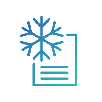 Icon of a snow flake and refrigerator