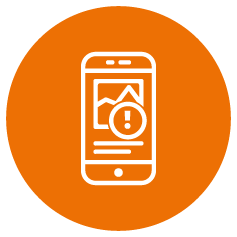 smartphone warning icon