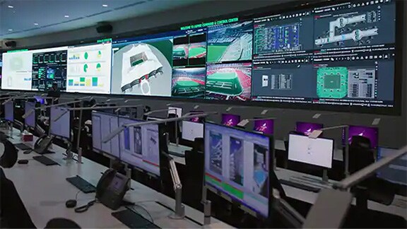 Control room of a stadium