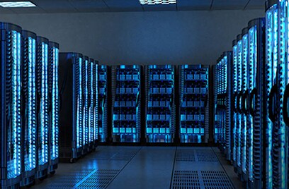 Server racks in a data center