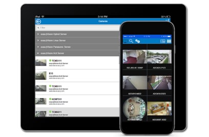 A security device and mobile displaying surveillance footage