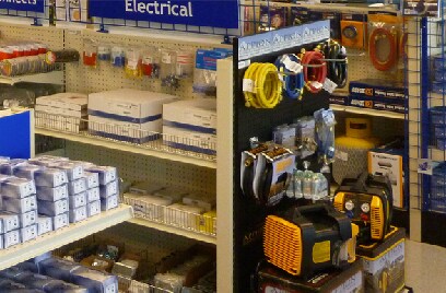 Electric equipment aisle in a supermarket