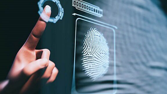 finger tapping glass fingerprint