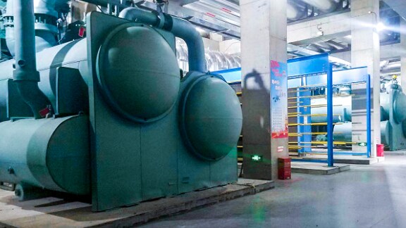 An industrial refrigeration device in a facility