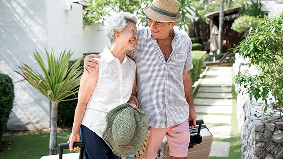 Elderly couple holiday resort
