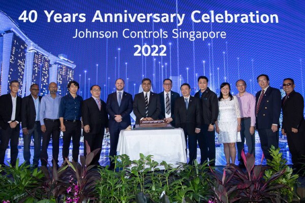 Group photo during the celebration of 40 years of Johnson Controls in Singapore