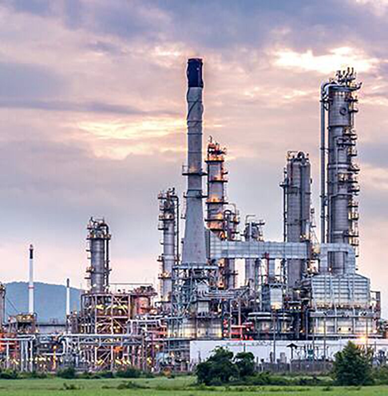 Exterior view of a oil refinery plant