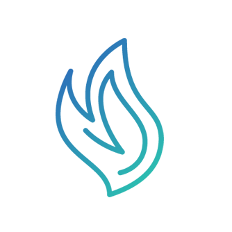 Fire icon in blue